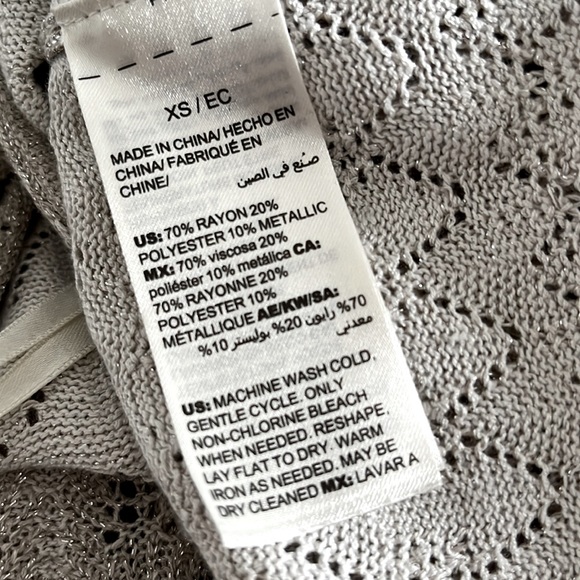 WHBM•metallic open front midi cardigan XS EUC - Picture 4 of 6